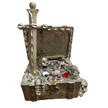 Spooniques Treasure Chest Box Sword Skulls 2 in wide x 1.5 in deep x 2.5... - £36.96 GBP