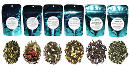 Tea Sampler, 6 Green Teas and Oolong Teas, Caffeinated, Loose Leaf Tea - £15.79 GBP