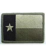 OD Green Texas State flag Patch 3&quot;x2&quot; Inches Hook and Loop backing - £4.69 GBP