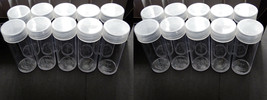 Lot of 20 BCW Quarter Round Clear Plastic Coin Storage Tubes w/ Screw On Caps - £15.14 GBP