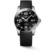 Longines Hydroconquest 41 MM Black Dial Automatic Rubber Band Watch L37814569 - £964.01 GBP