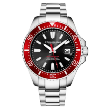 Stuhrling Depthmaster 3950A Quartz Diver - Red Bezel - $173.13