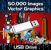 SCAN N CUT 50,000 IMAGE VECTORS VINYLS FILES ON USB EPS SVG AI - £31.59 GBP