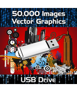 SCAN N CUT 50,000 IMAGE VECTORS VINYLS FILES ON USB EPS SVG AI - $39.99