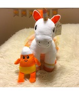 Build a Bear Halloween Candy Corn Unicorn &amp; Buddy w/Sparkle Jack O Lante... - £92.47 GBP