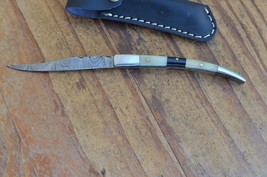 2 damascus custom made folding tooth pick knife From The Eagle Collection M461P9 - £44.30 GBP
