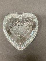 Home Interior Homco Lady Love Heart Shaped Rose Design Glass Candy Dish w/Lid #1 - £2.31 GBP