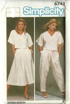 Simplicity Sewing Pattern 6742 Misses Womens Top Skirt Pants Size 1- uncut - $4.00