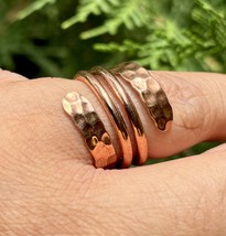 Spulenring aus reinem Kupfer, Hammerring, Heilschmuck, Ring Größe US 9 - $16.73