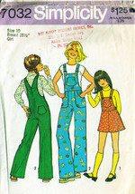 Vintage 1975 Girl&#39;s JUMPER &amp; OVERALLS Simplicity Pattern 7032 Size 10 - $12.00