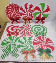 Christmas Decorations Peppermint Candy Yard Signs Stakes Xmas Holiday Gi... - £22.95 GBP