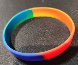 10Pcs Adult Rainbow Pride Wristband Teens Silicone Bracelet Rubber Band Pack - £7.63 GBP
