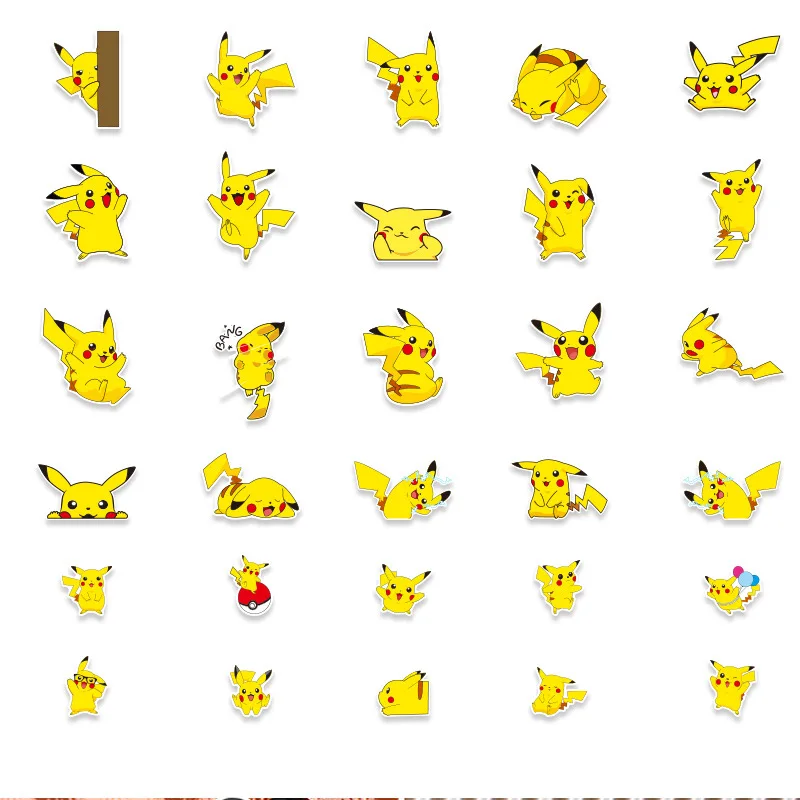 Play 63pcs Cartoon Surrounding  Pikachu Cute Stickers Play&#39;s Holiday Gifts Bonus - £23.18 GBP