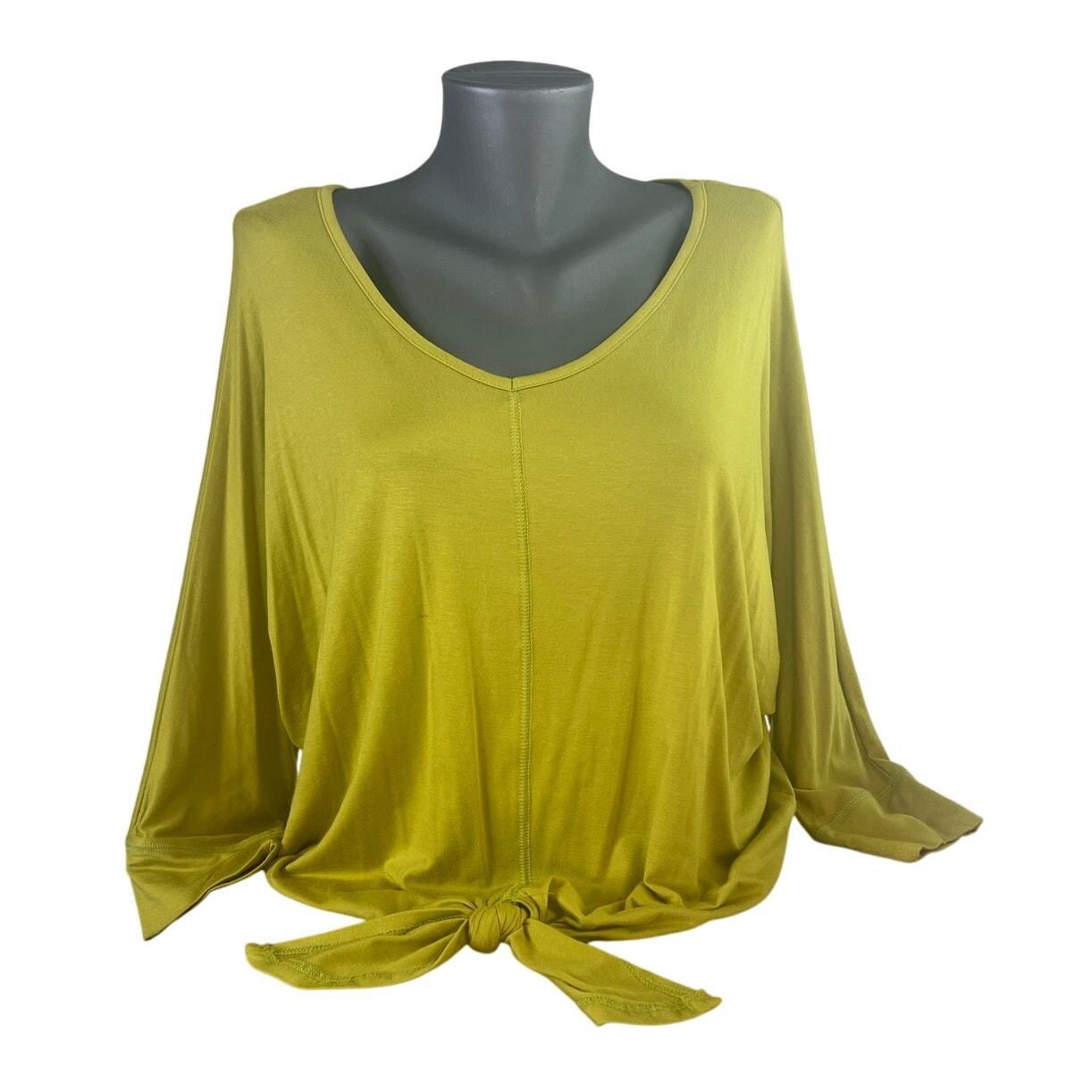 Studio JPR NEW NWT Women&#39;s Front Tie Lime Green Blouse Shirt Top Size Me... - $17.82