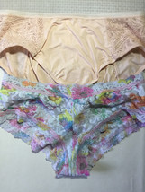 2 pr Medium Lively &amp; Hanky Panky Floral Satin Stretch Vintage Style Panties 32&quot; - £13.74 GBP