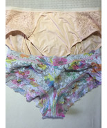 2 pr Medium Lively &amp; Hanky Panky Floral Satin Stretch Vintage Style Pant... - $18.30