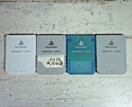 Lot of 4 Sony PlayStation 1 PS1 OEM Memory Cards TESTED - $37.99