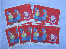 5 Vintage Christmas Cards 60&#39;s American Greetings PEACE LOVE SISTERHOOD ... - £22.28 GBP