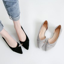 Women Shoes Flats Gray Pointed Toe Basic Simple Concise Flat Heel Shoes Extra Bi - £38.56 GBP