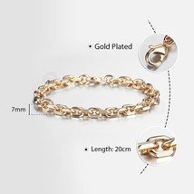 7mm Womens Bracelet Necklace Sets 585 Rose Gold Color Rolo Cable Link Chain Jewe - £18.60 GBP