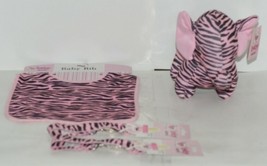 Baby Ganz Girl Pink Black Zebra Pattern Matching Gift Set - $19.99