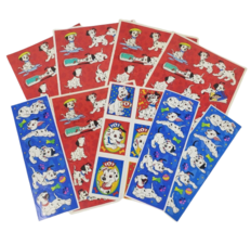 LOT OF 9 VINTAGE DISNEY 101 DALMATIANS COLORFUL STICKER SHEETS PATCH ROL... - £18.68 GBP