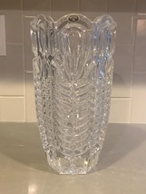 Bohemia Czech Heavy Lead Crystal Clear Vase 12&quot; Gorgeous!! - £53.21 GBP