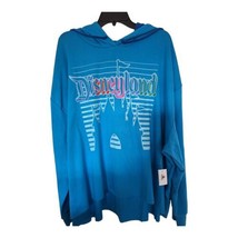 Disney Parks Disneyland Blue Hoodie Adult Size 3X Retro Castle Print NEW - £26.98 GBP