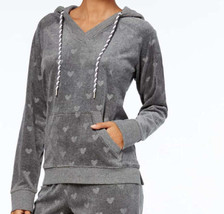 Jenni by Jennifer Moore Womens Printed Hooded Velour Hoodie,Small - £45.55 GBP