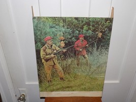 Vintage Hunting Scene Cardboard Store Display - $44.55