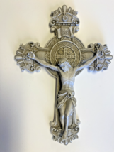 Saint Benedict 10.50&quot; Stone Crucifix,  New - £39.56 GBP