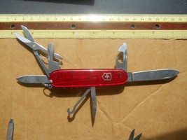 Victorinox Climber Swiss Army knife , translucent ruby, has hook - £11.00 GBP