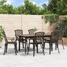 Garden Chairs 6 pcs Cast Aluminium Bronze - £452.37 GBP