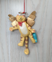 Yellow orange tabby cat angel pull tail arms legs move Christmas Tree Or... - $9.36