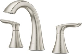 Widespread Bathroom Faucet In Brushed Nickel By Pfister Weller Lg49Wr0K. - £161.22 GBP