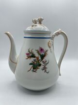 Vintage Haviland Limoges &amp; Co. Coffee Tea Pot Floral Moss Rose Flowers READ - $5.87