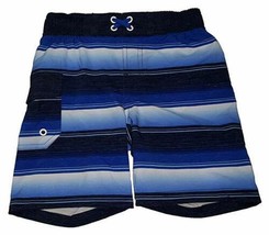 Wonder Nation Boys Swim Trunks X-Small (4-5) Blue Cove Stripe UPF 50+  NEW - $11.60