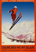 6175.Paris Lyon MediterraneÌ»å© Chamonix Mont Blanc Poster.Wall Art Deco... - $14.25+
