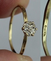 Estate Sale! 10k Gold Solid Ring Diamond Gemstone Size 7 Tested - £79.91 GBP