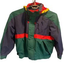 Vintage Tommy Hilfiger Jacket Men’s L 90s Colorblock Hooded Windbreaker - $45.00