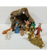 14 Pc Nativity Set with Stable Vintage Christmas Manger Jesus Mary Camel... - £23.70 GBP