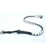 PU Leather Motorcycle Whip Get Back whip 1" Ball &amp; Skulls 36" BLACK / WHITE - $540.94 MXN