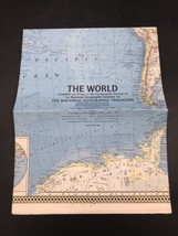 1965 World Map National Geographic 29&quot; x 41.5&quot; Vegetation Land Use Time Zones - £7.58 GBP