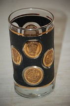 Old Vintage Black w Gold Coins by Libbey High Ball Tumbler Glass MCM - £10.27 GBP