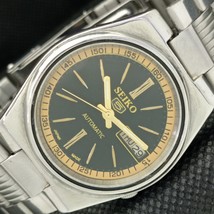 Genuine Vintage Seiko 5 Automatic 7009A Japan Mens D/D Black Watch 596-a312802-6 - £34.37 GBP