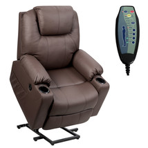 Electric Power Lift Recliner Chair Massage Sofa Leather W/ Usb Charge Port Brown - £832.83 GBP