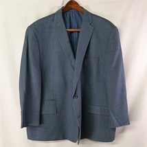 Michael Kors 54R Blue Woven Wool Silk Mens Blazer Suit Jacket Sport Coat - $49.99