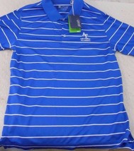 Usafa Air Force Academy Blue White Striped Short Sleeve Golf Polo Shirt Small - $20.35