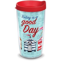 Tervis Today Is A Good Day Cabanas 16 oz. Tumbler W/ Lid Beach Nautical Cup NEW - £8.78 GBP
