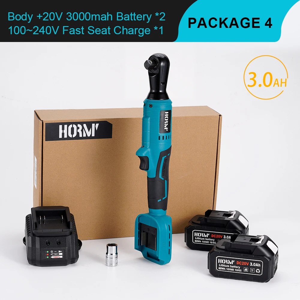 50N.m Brushless Electric Wrench Right Angle Ratchet Wrench Set Angle Drill Screw - £287.31 GBP